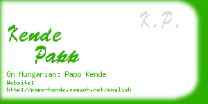 kende papp business card